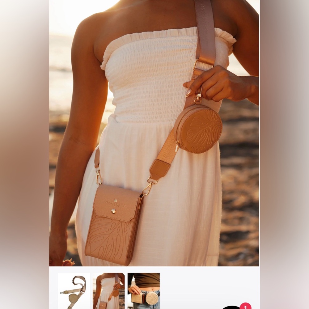 Tropical Bag Strap and pouch